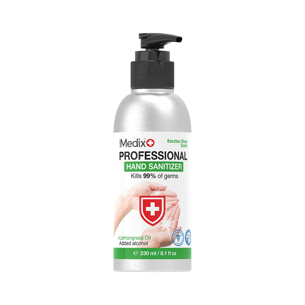 Medix Hand Sanitizer 230ml Bacchus Black Scent (Green)